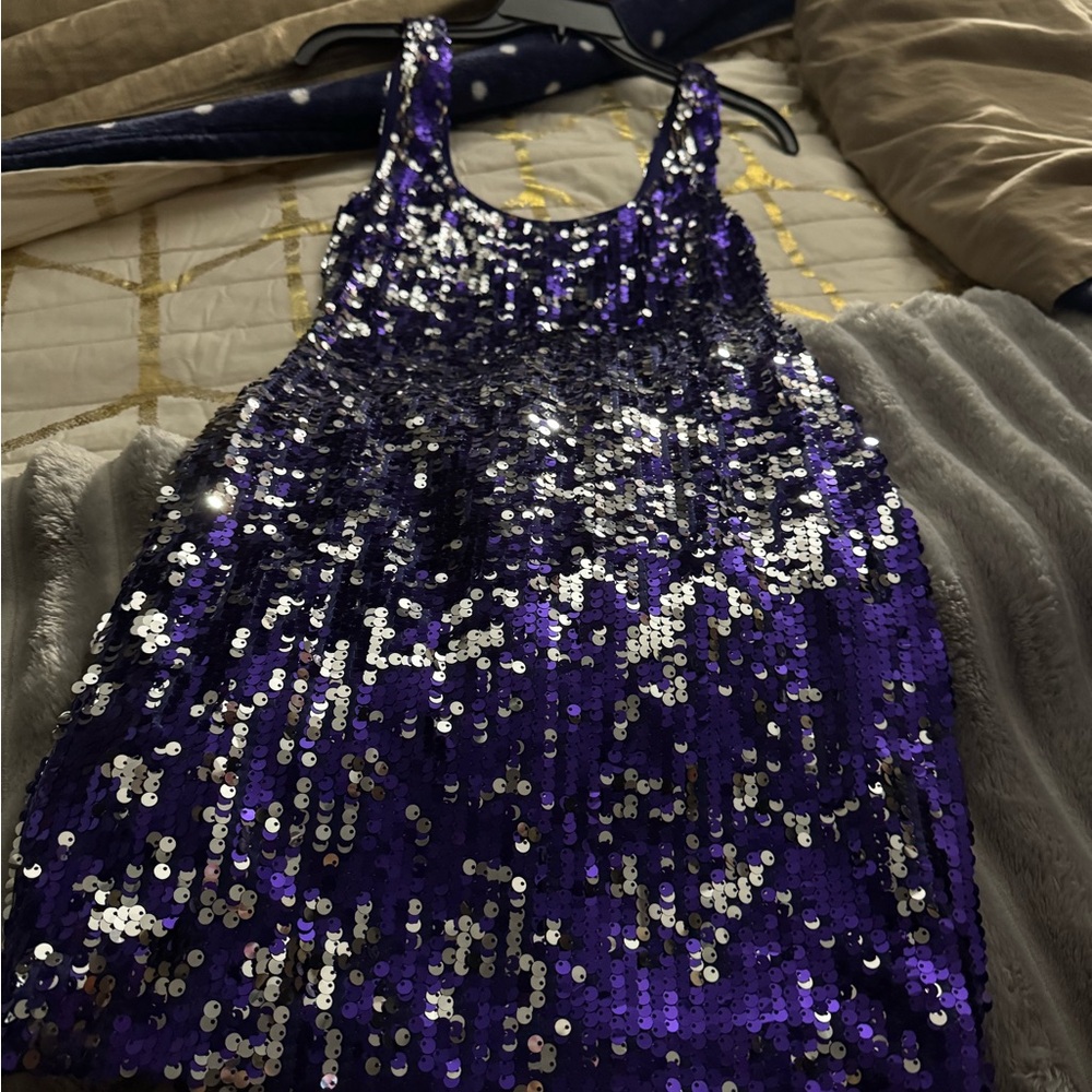 As U Wish Purple Sequin Maxi Dress